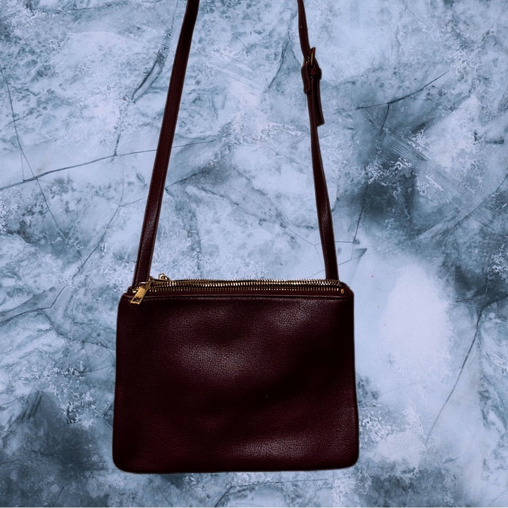 Mauve 3 pocket crossbody purse